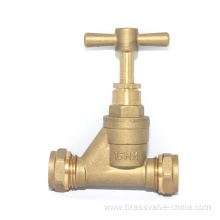 Brass compression stop valve